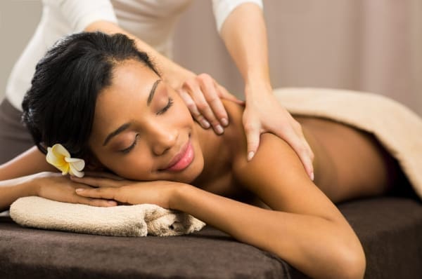 A woman getting a traditional massage